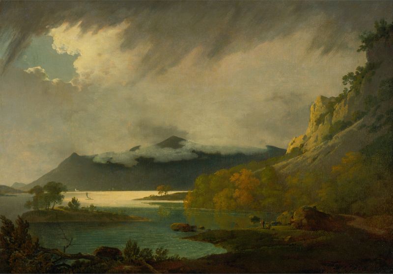 Landscape of Derwent Water with Skiddaw, oil painting by Joseph Wright of Derby