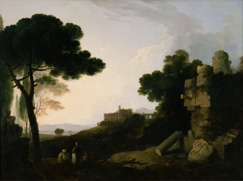 Landscape Capriccio with Tomb of the Horatii and Curiatii, oil on canvas by Richard Wilson