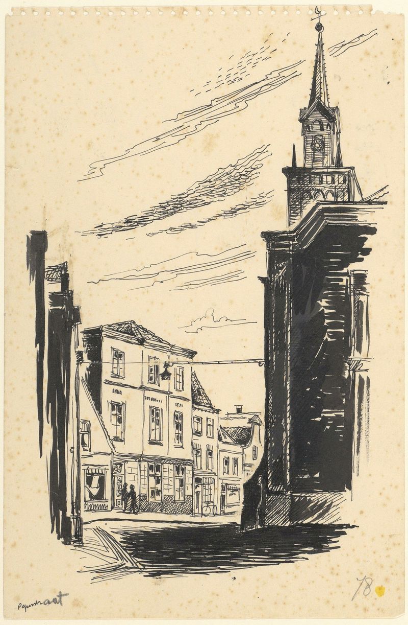 Paisagem de Gezicht in de Peperstraat te Zaandam de Maarten Oortwijn, óleo sobre tela