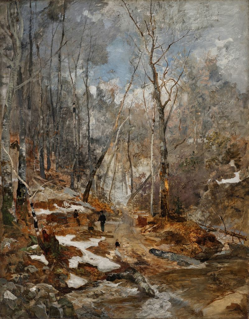 Landscape depicting early spring in the Wienerwald by Emil Jakob Schindler, oil painting