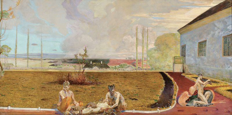 Obra figurativa de Jacek Malczewski, que representa a una mujer solitaria en un paisaje de ensueño.