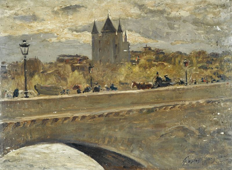 La tour du Temple reconstituée pour l’Exposition de 1889, oil painting by Alexandre Gaston Guignard