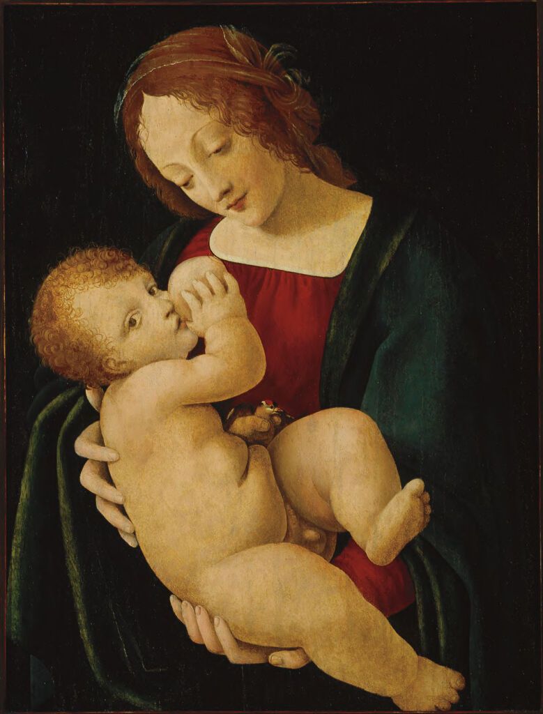 A Virgem e o Menino, óleo sobre painel de Giovanni Antonio Boltraffio, retratando uma Virgem e Menino serenos em luz suave.