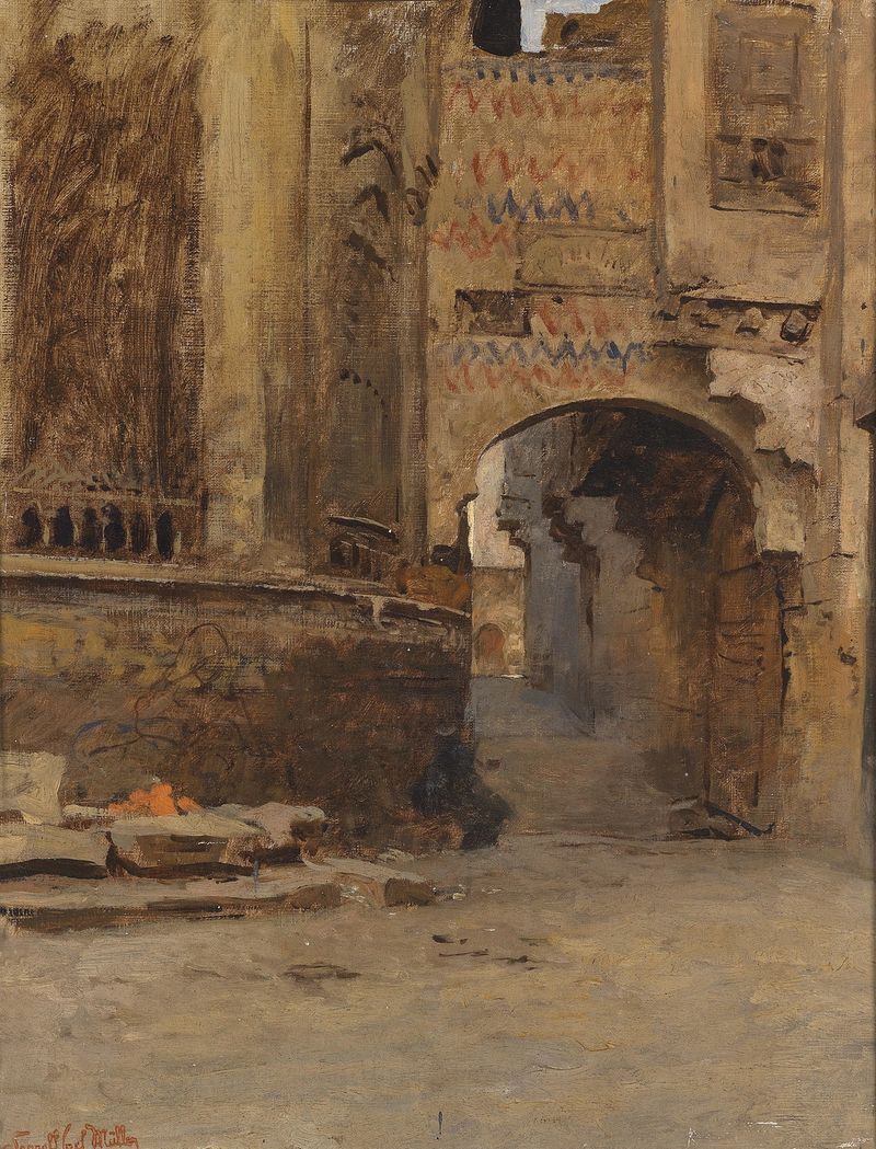 Torbogen in Kairo by Leopold Carl Müller, oil painting depicting an architectural archway in Cairo.