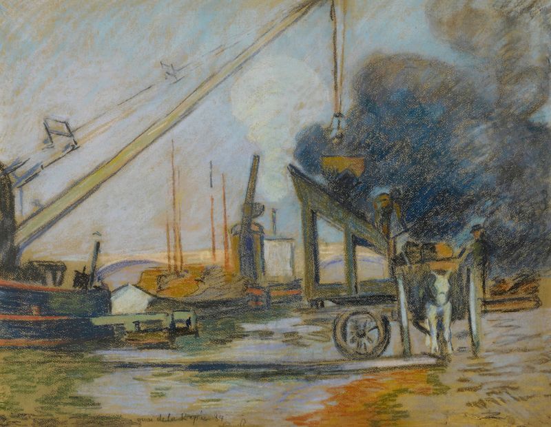 Quai de la Rapée, París de Armand Guillaumin, óleo sobre lienzo que representa el Sena al anochecer
