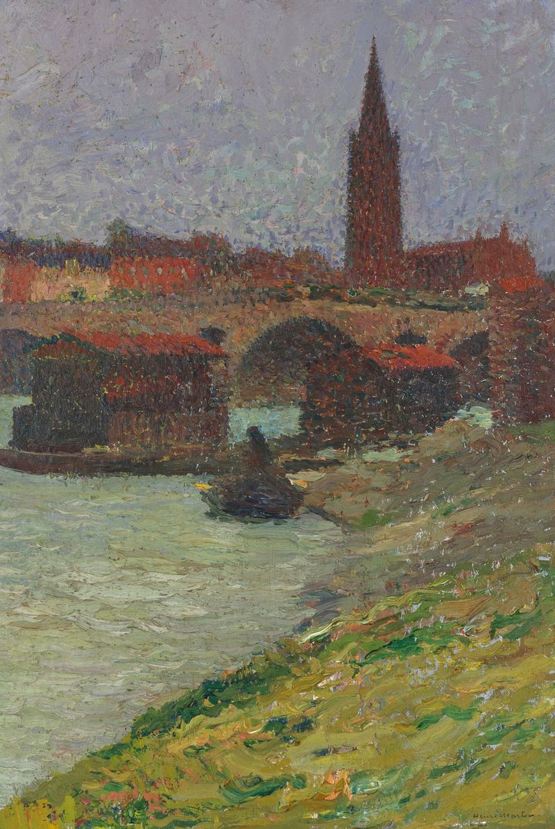 Paisaje postimpresionista de Henri Martin, con luz solar y colores vibrantes.