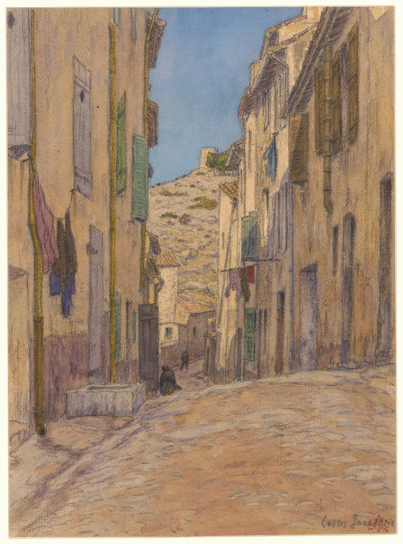 Cassis de Henri Rivière, paisagem costeira com água, 1924, meio desconhecido
