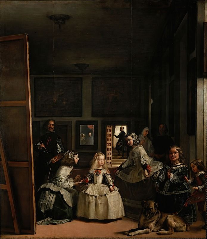 Las Meninas by Diego Velázquez, oil painting featuring Infanta Margarita and her attendants.