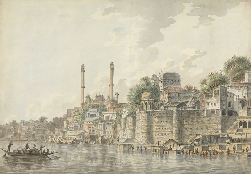 Gateway of an Old Fort, Benares de Lt. John Ritso, acuarela sobre papel