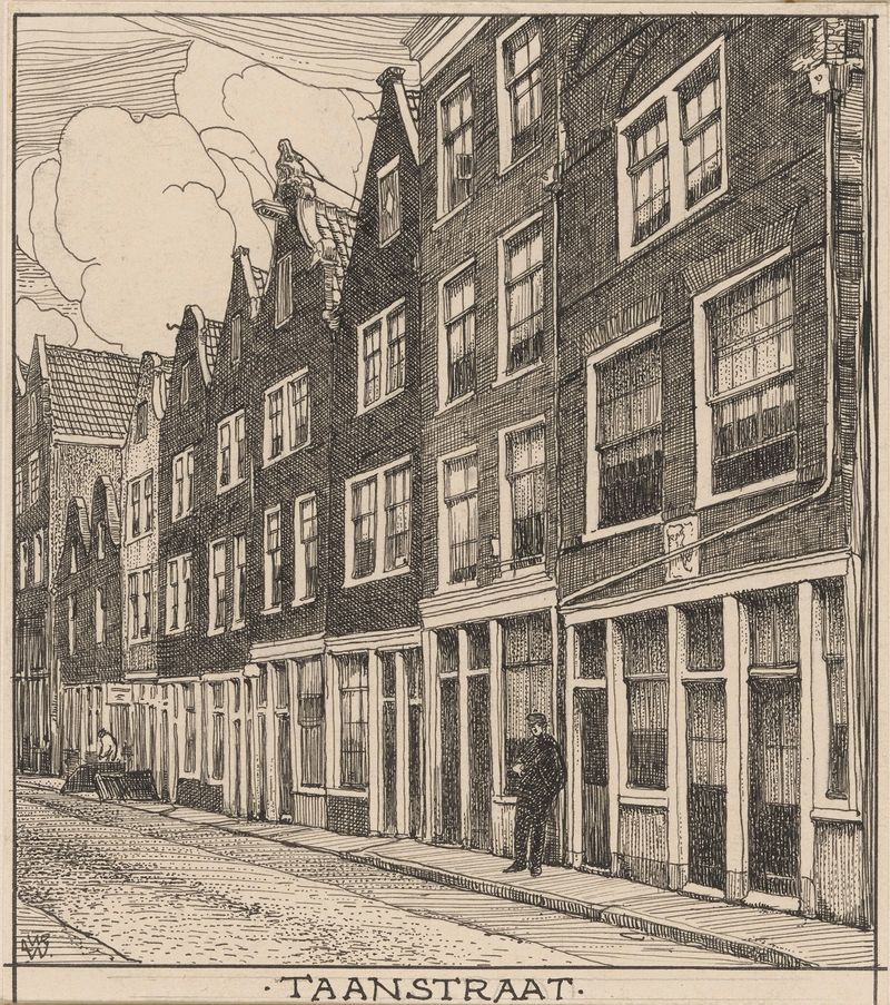 Paisagem de Taanstraat te Amsterdam, óleo sobre tela de Willem Wenckebach