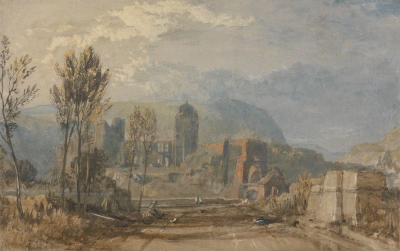 Andernach de Joseph Mallord William Turner, óleo que retrata um rio tranquilo e colinas distantes.