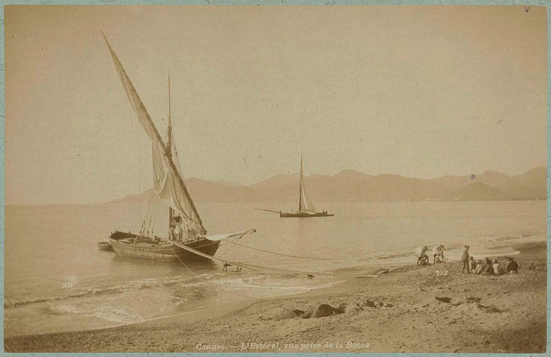 Landscape of Estérel from Cannes beach, albumen print by Neurdein Frères
