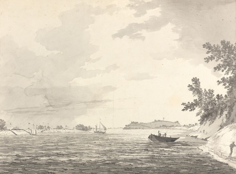 Landscape with foliage by William Hodges, ink on paper