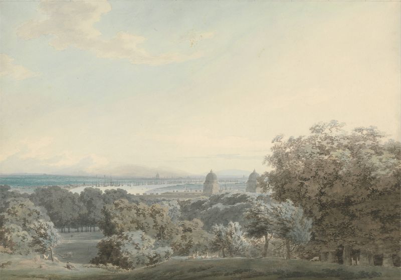 Landscape of London from Greenwich Hill by John Robert Cozens, unknown medium