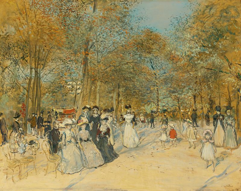 Obra figurativa que representa la decadencia urbana de Jean François Raffaëlli, medio desconocido