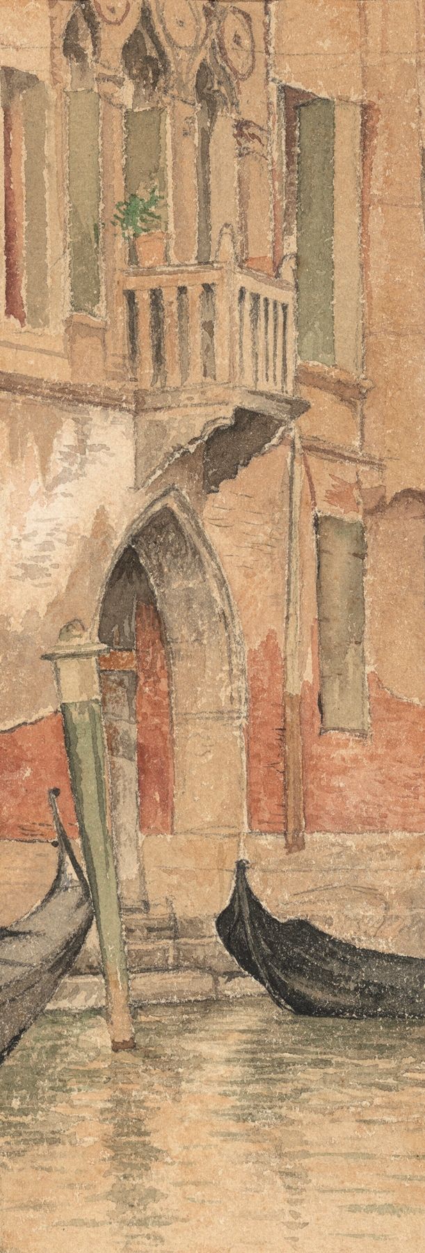 Oil painting of Marco Polo's house in Venice by Joseph Edward Southall