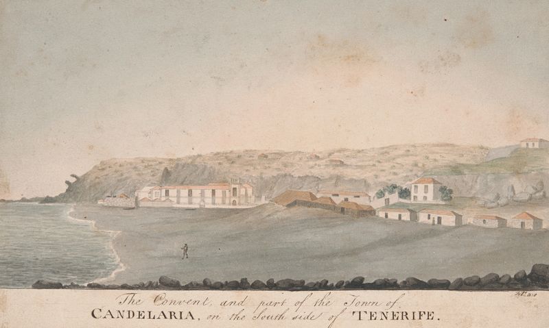 The Convent and Part of the Town of Candelaria by Alfred Diston, oil painting depicting a serene marine landscape.