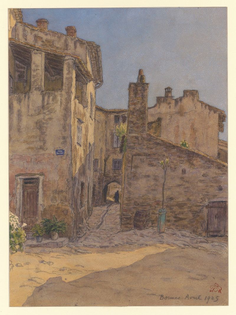 Paisagem de Henri Rivière, com azuis e verdes vibrantes, pintura a óleo