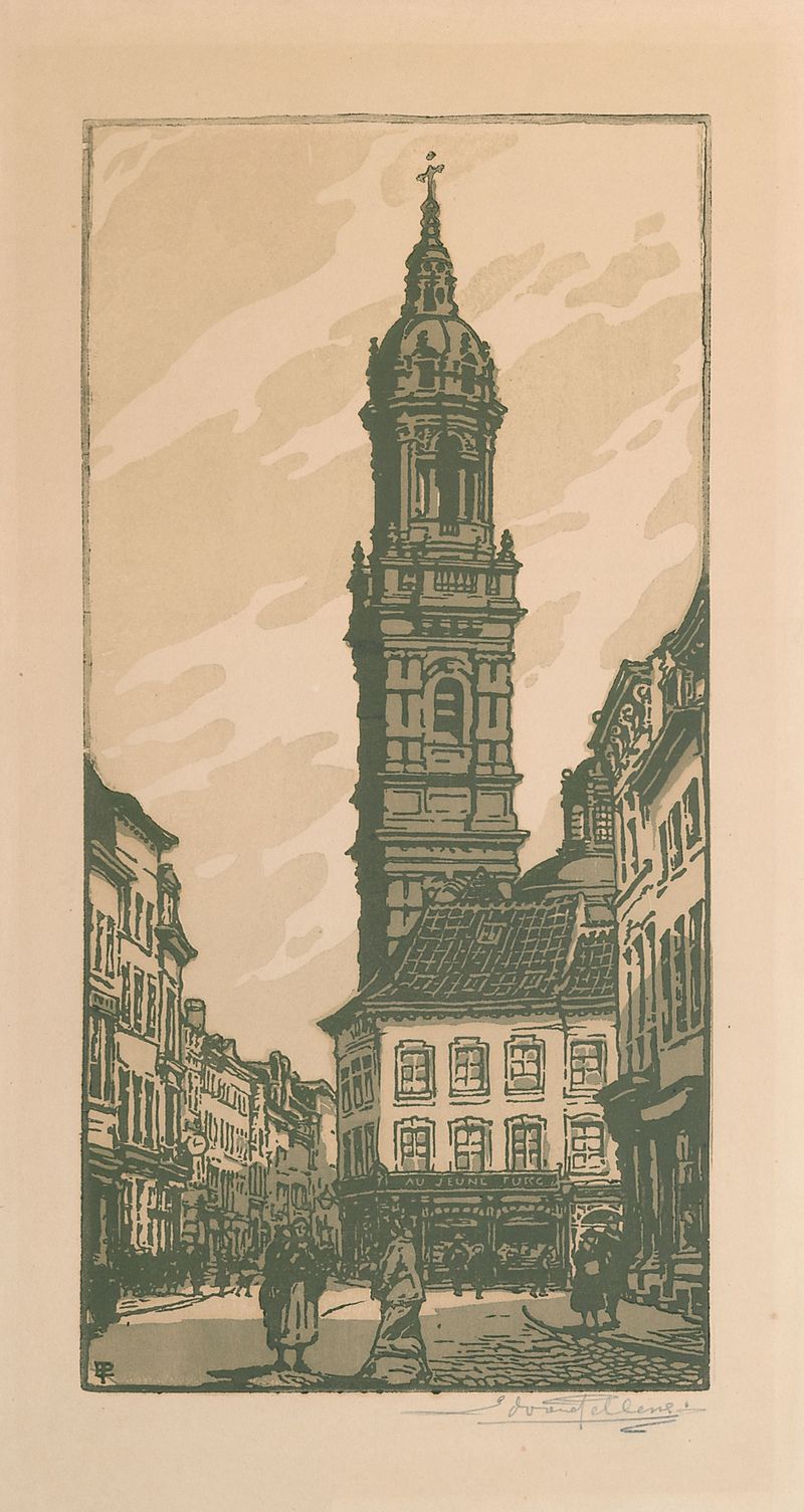 Arquitectura rococó con arcos luminosos, óleo sobre lienzo de Edward Pellens