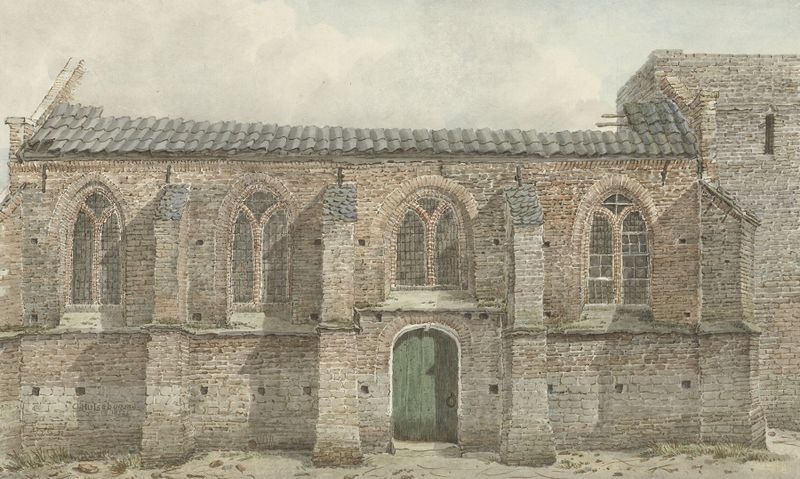 Oude kerk van Vaassen, oil on canvas by Gerrit Hulseboom