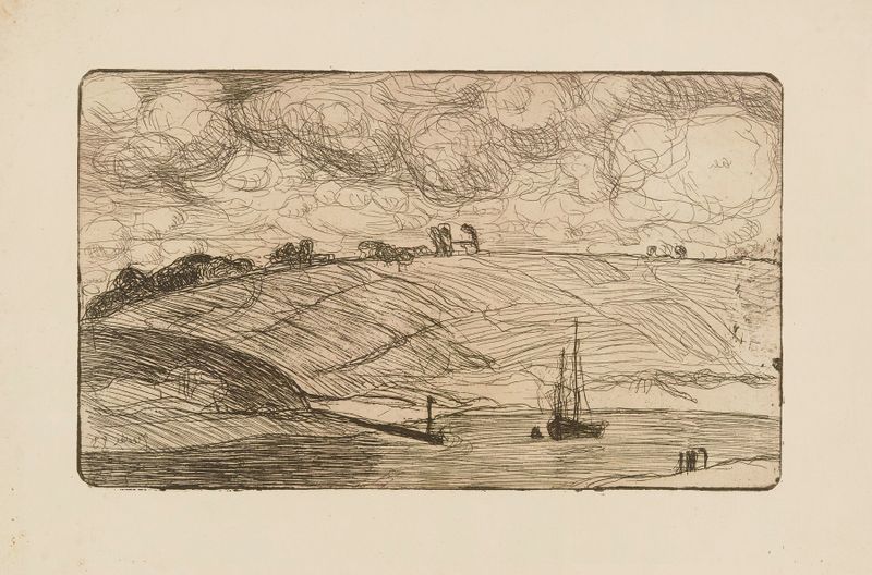 L’entrée de la rivière by Armand Seguin, oil painting depicting a serene river landscape.