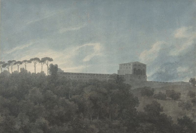 View of the Villa Lante on the Janiculum in Rome, watercolor on paper by John Robert Cozens