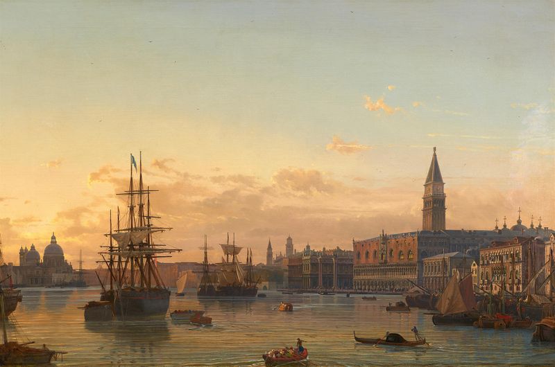 Blick über das Bacino di San Marco in Venedig, oil on canvas by Friedrich Nerly