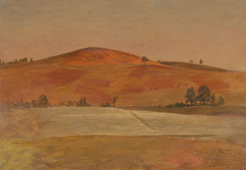 Landscape with Low Hill and Fields, óleo sobre lienzo de Frederic Edwin Church