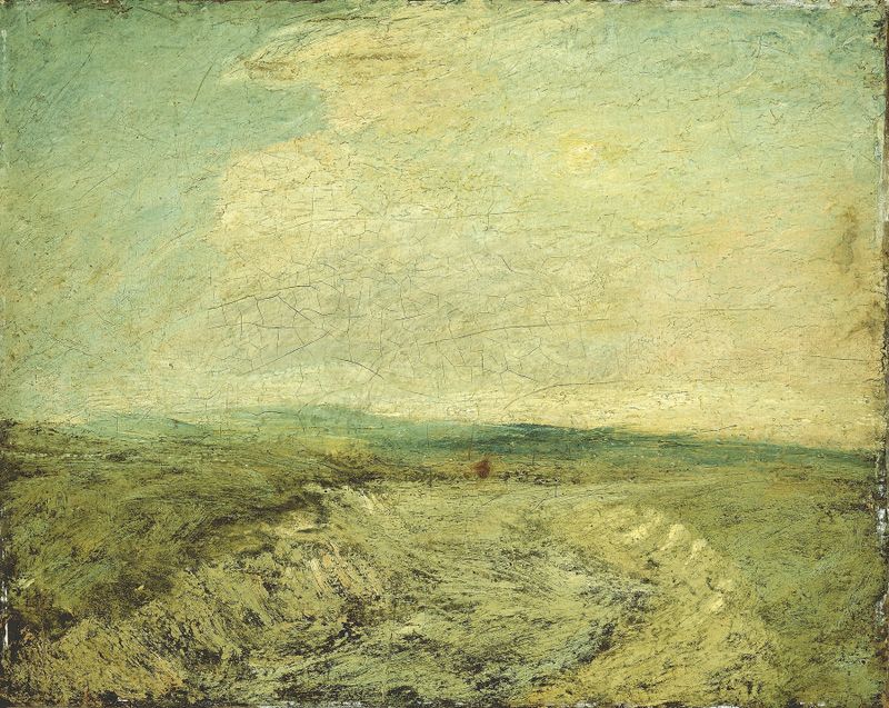 The Essex Canal by Albert Pinkham Ryder, oil on canvas depicting calm waters and golden light.