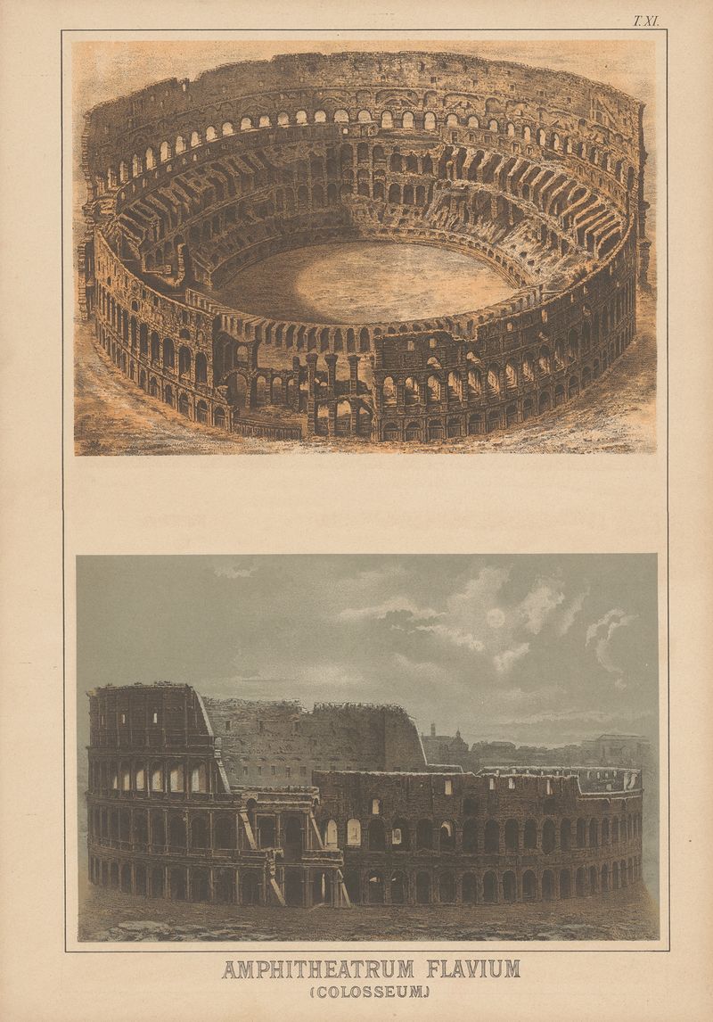 Amphitheatrum Flavium by Christoph Ziegler, depicting the Colosseum in warm golden hues