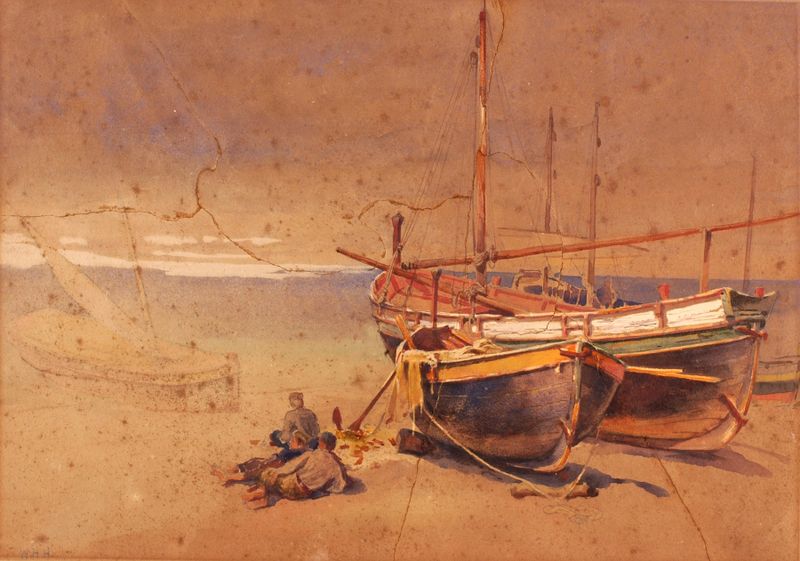 Landscape of coastline and sea by William Henry Holmes, 1880