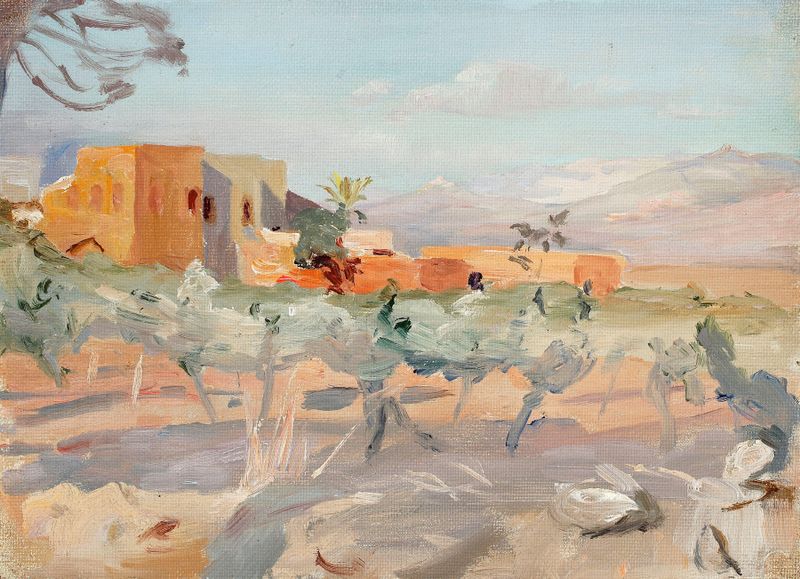 Landscape oil painting by Jan Ciągliński depicting Beirut's transformation