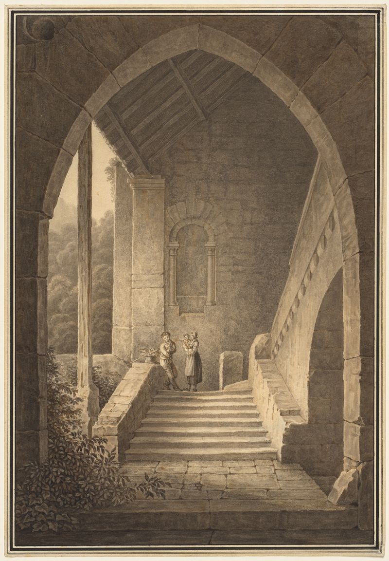 Outer Staircase of a Gothic Ruin by Domenico Quaglio the Elder, medium unknown