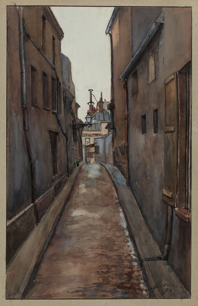 Paisagem urbana óleo de F. Séguin com ruas parisienses