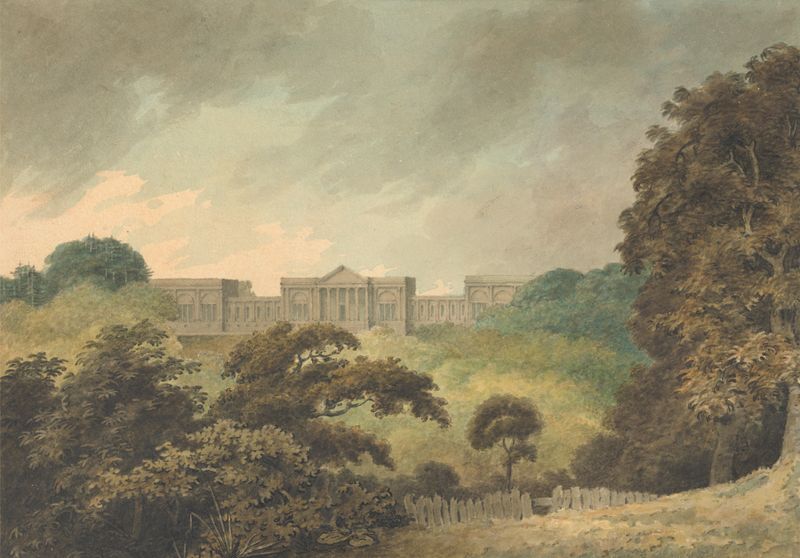 Stowe House, Buckingham de Robert Streatfeild, óleo sobre tela