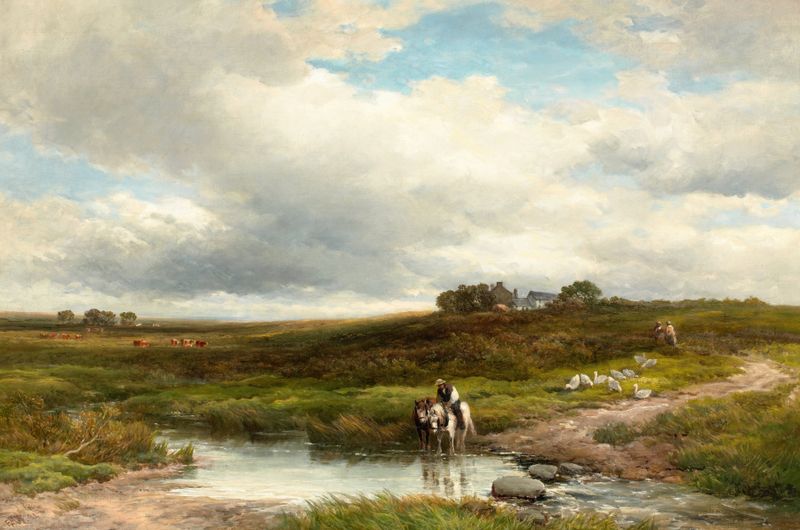 Landscape of Clodagh Moor, Cornwall by Edmund Morison Wimperis, oil painting