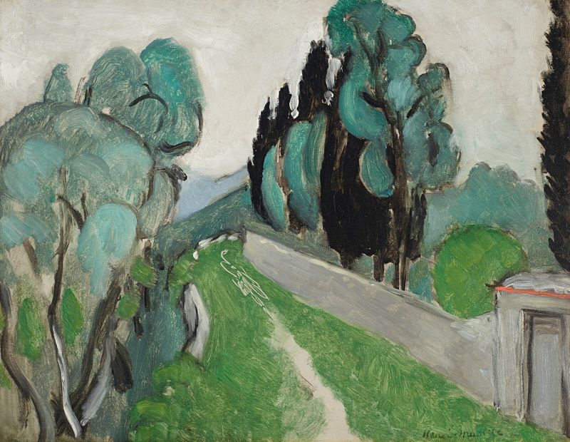 Fauvism landscape with cypress and olive trees by Henri Matisse