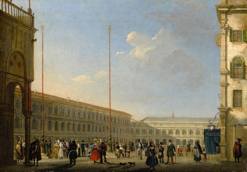 Venice architecture in oil on canvas by Giuseppe Canella