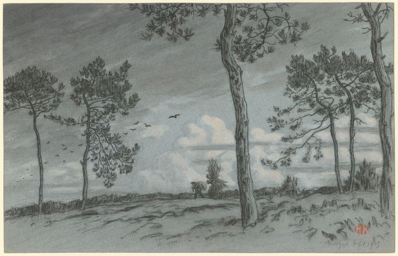 Morgat lithograph by Henri Rivière depicting cliffs and a vibrant blue sea.