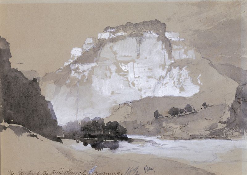 El Cañón de Belle Fourche, Wyoming, óleo sobre lienzo de Thomas Moran