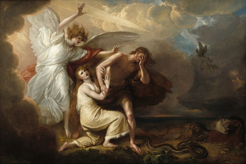 The Expulsion of Adam and Eve from Paradise, oil painting by Benjamin West
