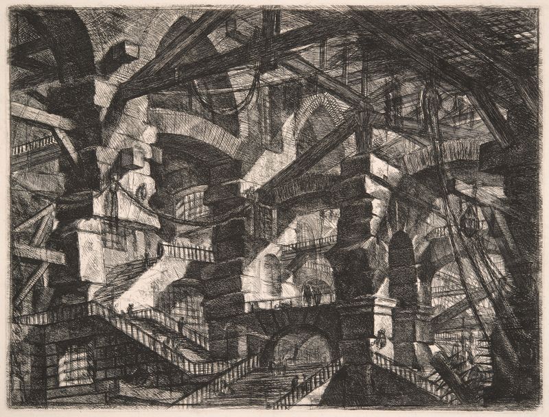 Engraving of The Gothic Arch by Giovanni Battista Piranesi, featuring intricate architectural details.