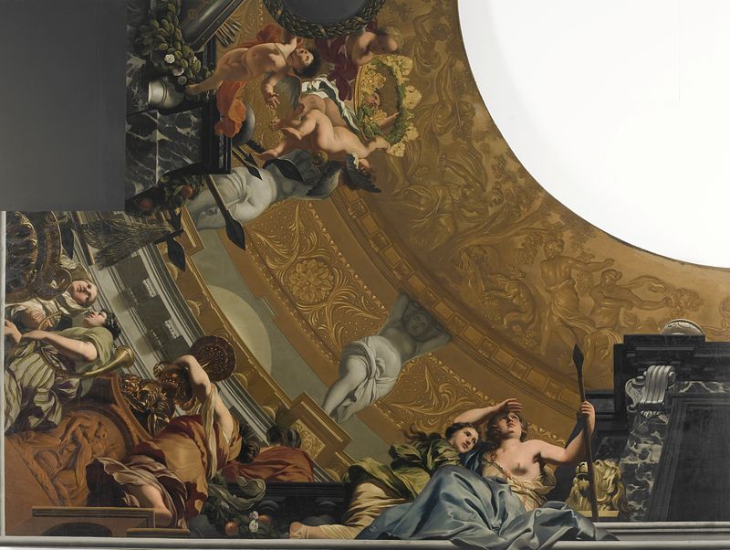 Ceiling painting depicting Diana and her companions, oil on canvas by Gerard de Lairesse