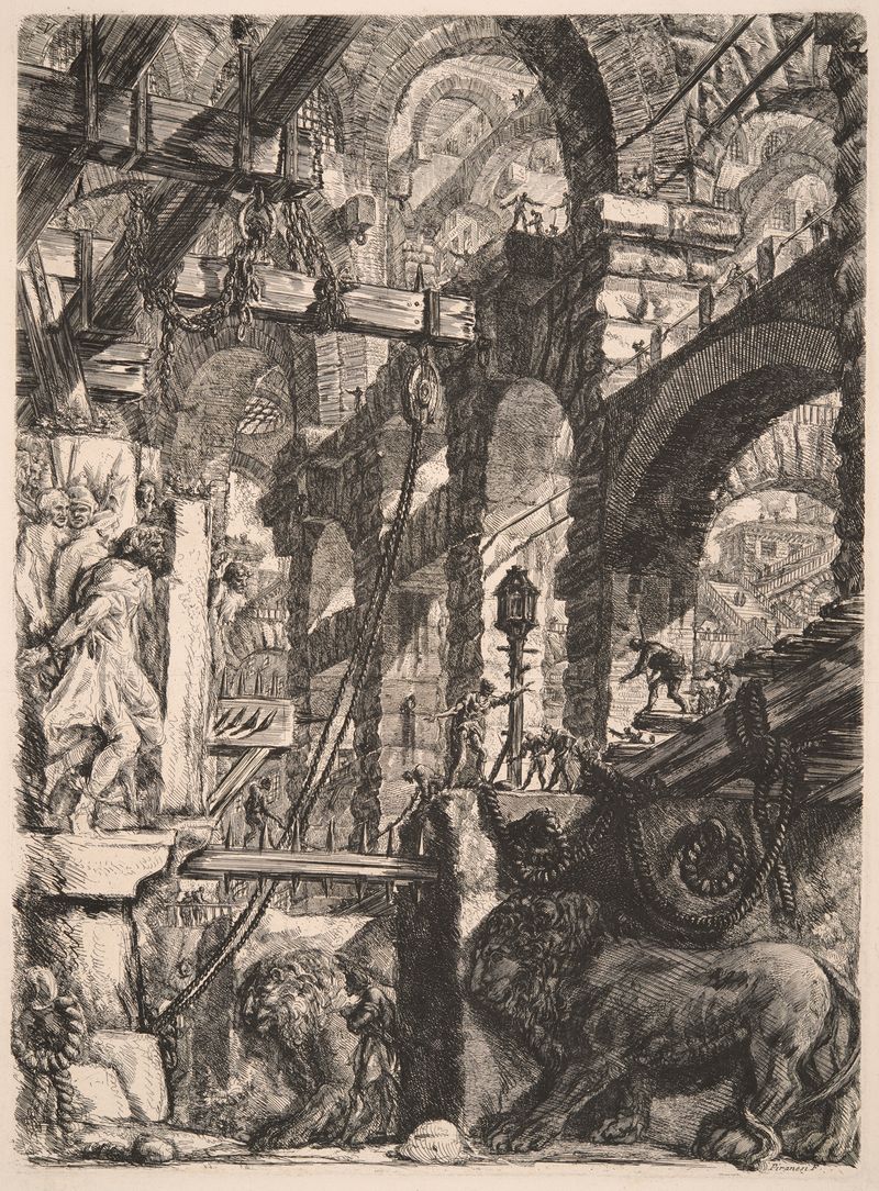 Relevo em bas de um leão de Giovanni Battista Piranesi