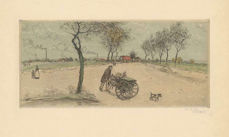 Le rémouleur de Jean François Raffaëlli, pintura a óleo de um afiador em um ateliê.
