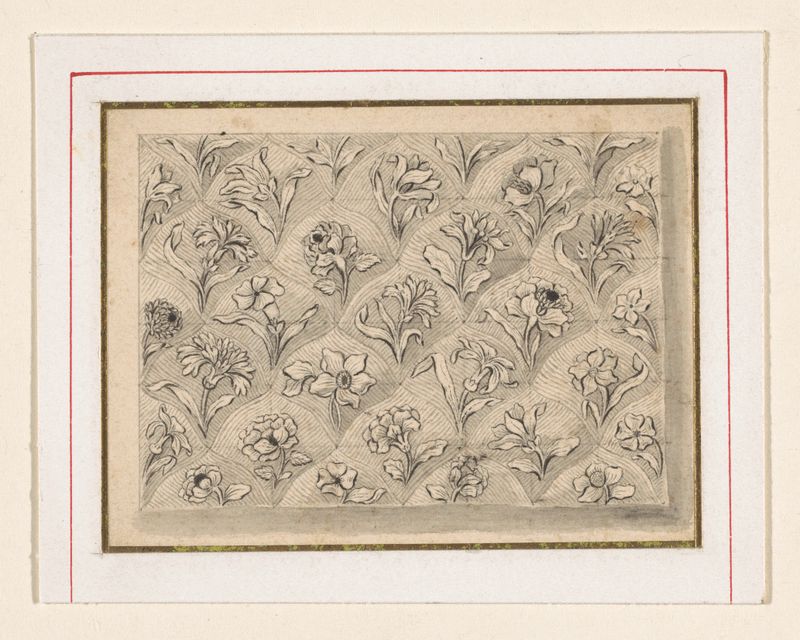 Botanical oil painting by Jacques Vauquer featuring geometric flowers