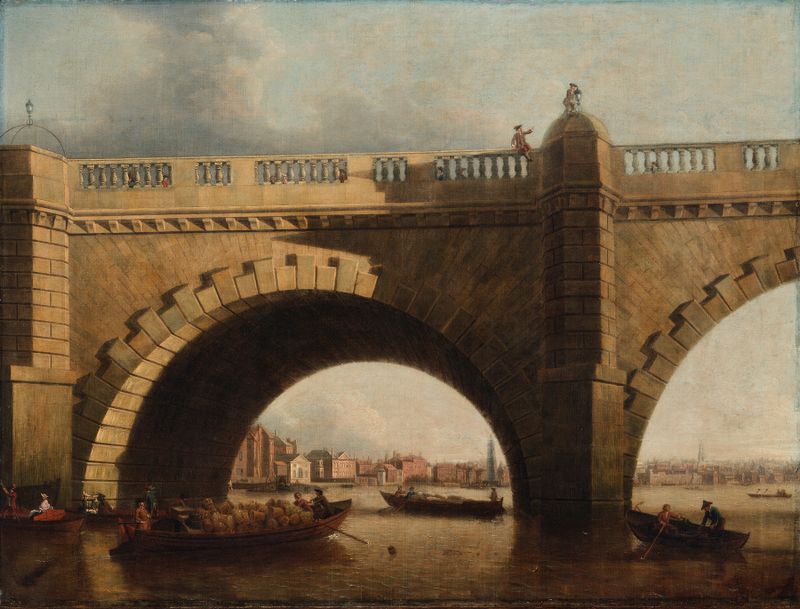 Rococo architecture of Westminster Bridge by Samuel Scott, c.1750
