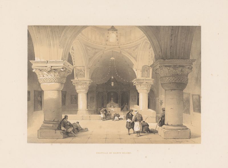 Interior da Chapelle de sainte Hélène de François Stroobant, pintura a óleo