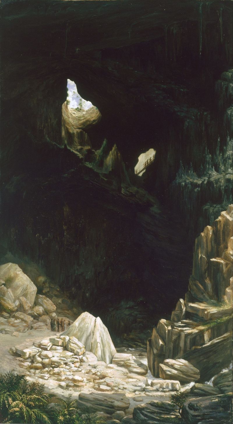 Paisagem de Devil’s Coach-house, Fish River Caves de Lucien Henry, pintura a óleo