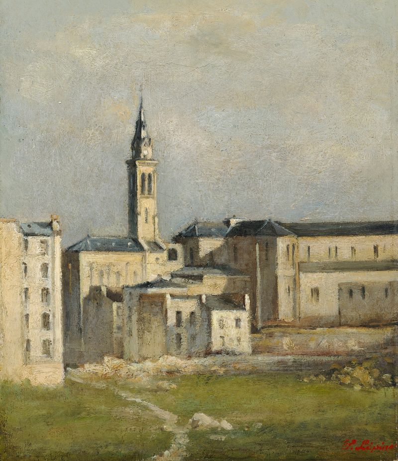 Paisaje con campos ondulados cerca de Caen, óleo sobre lienzo de Stanislas Lépine